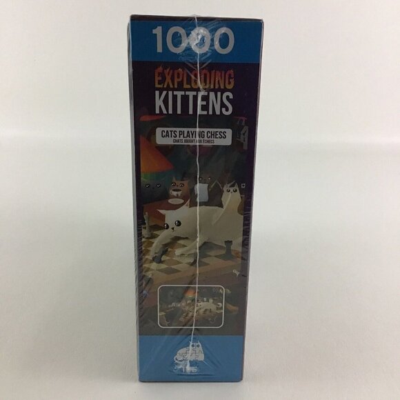Exploding Kittens Jigsaw Puzzle 1000 Piece Cats Playing Chess Blueboard SEALED - Picture 3 of 6